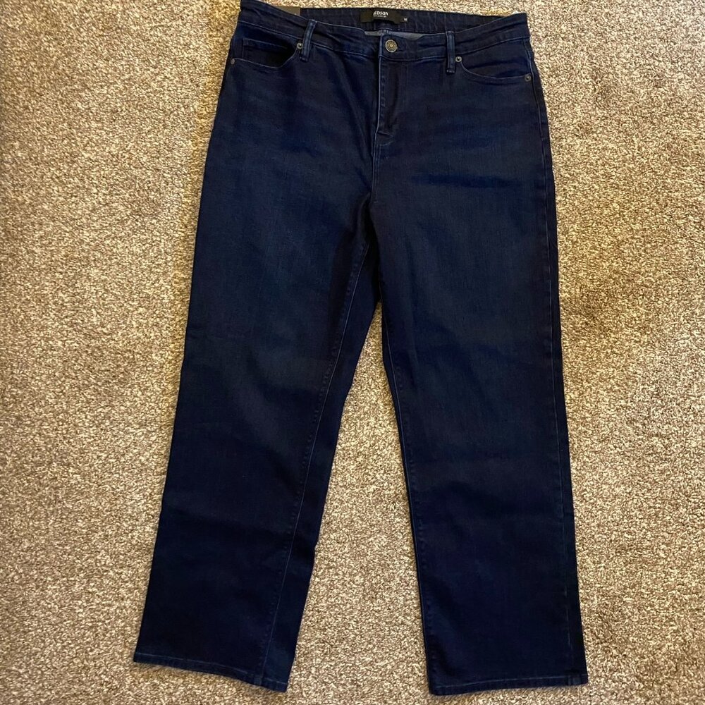 NWT Hudson Los Angeles Women's Straight Leg Stretch Jean Dark Blue Size 16/36 - Picture 3 of 6